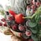 Glitzhome® 21" Christmas Pine Needle & Berry Ribbon Centerpiece